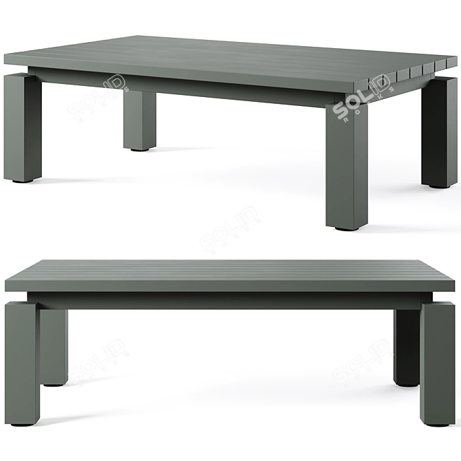 Modern Metal Outdoor Coffee Table 3D model image 1