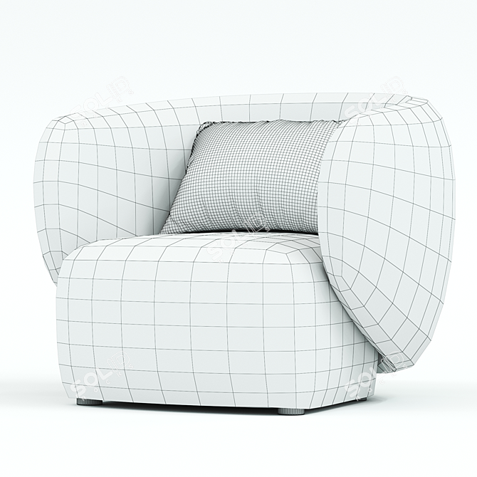 Sleek Swell Armchair - Grado Design 3D model image 4