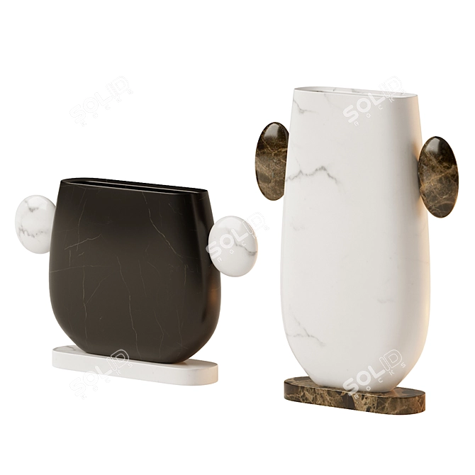 Elegant Tacca Marble Vase 3D model image 1