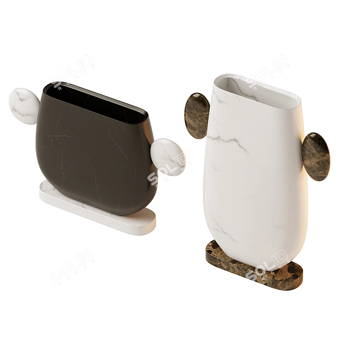 Elegant Tacca Marble Vase 3D model image 2