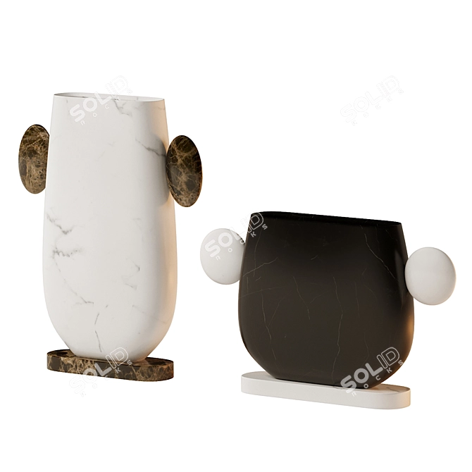 Elegant Tacca Marble Vase 3D model image 4