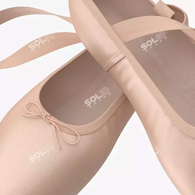 Elegant Crossed Ballet Shoes 3D model image 5