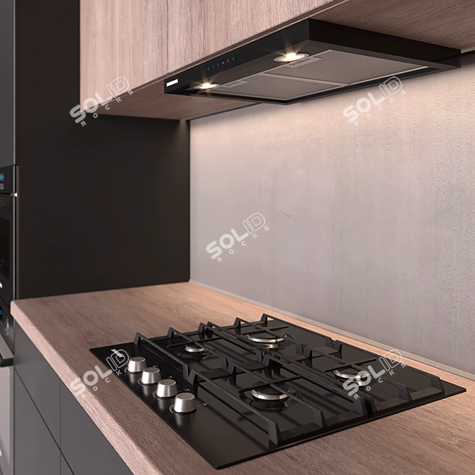 Modern Kitchen Set with 3D Renders 3D model image 5