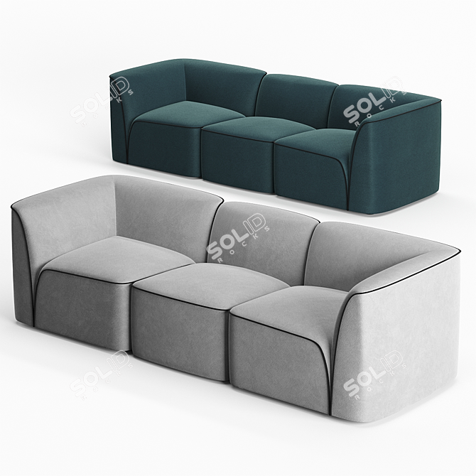 Natural-inspired Flora Sofa 3D model image 3