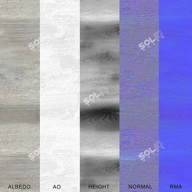 Seamless Rustic Wood Texture 3D model image 2