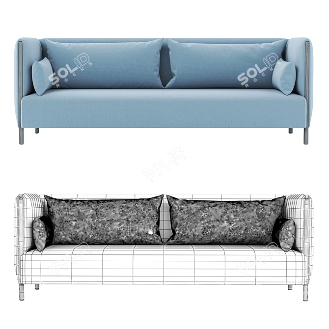 Modern ColourForm Two-Seater Sofa 3D model image 3