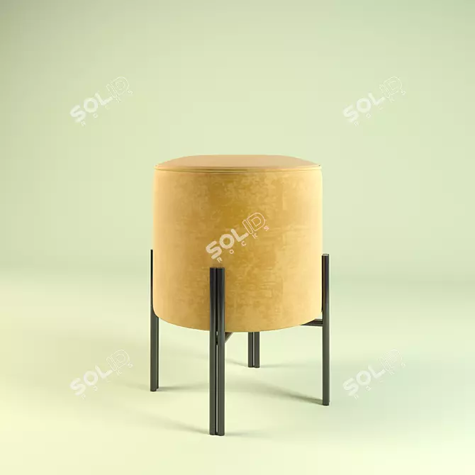 Modern Puff Ottoman 3D model image 1