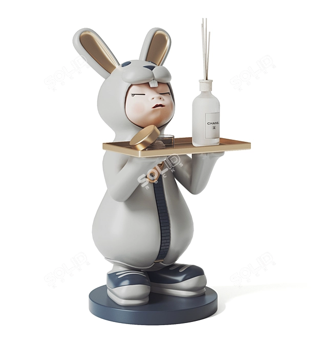 Adorable Rabbit Baby Shelf 3D model image 1