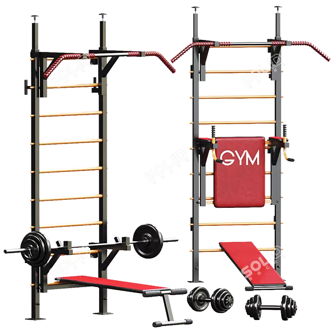 Sport Swedish Wall: Versatile Fitness Equipment 3D model image 1