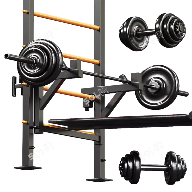 Sport Swedish Wall: Versatile Fitness Equipment 3D model image 4