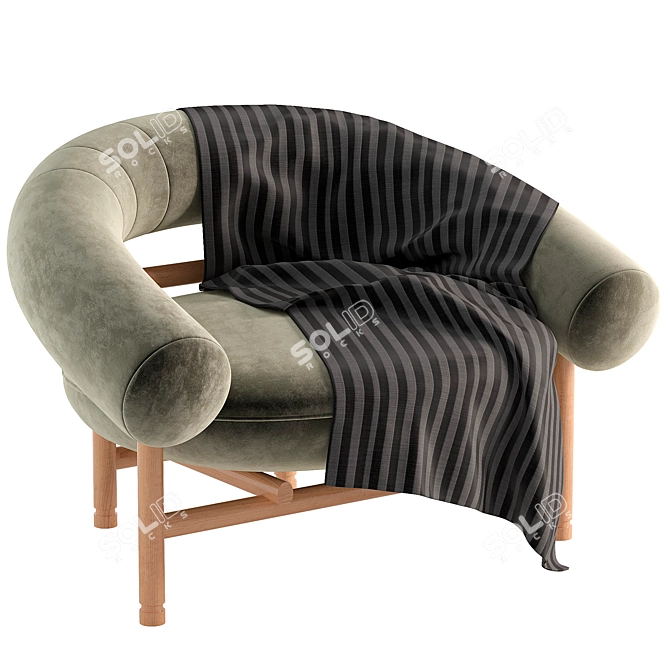 Elegant Loop Lounge Chair 3D model image 2
