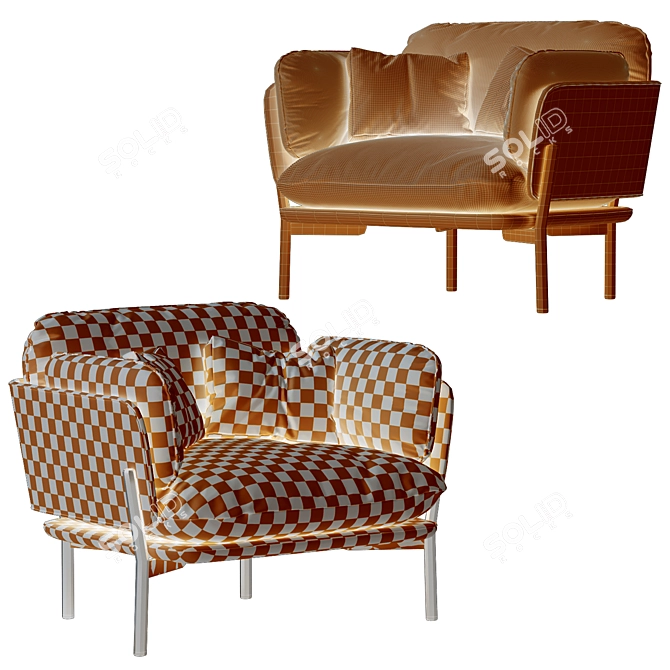  Sleek Sussex Armchair: Contemporary Comfort 3D model image 7