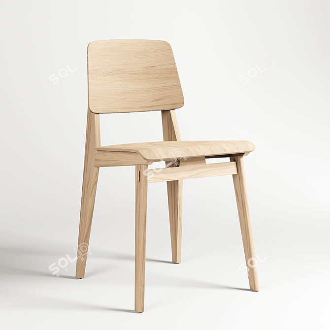 Vintage Wooden Chair 3D model image 1