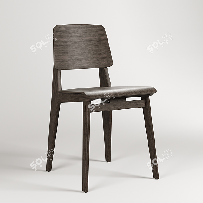 Vintage Wooden Chair 3D model image 2