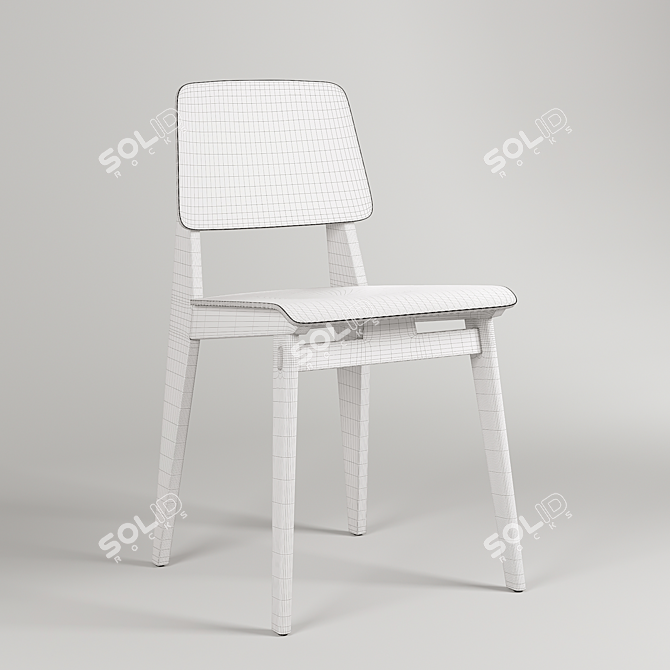 Vintage Wooden Chair 3D model image 3