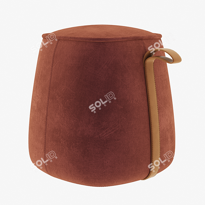 Elegant Mullerton Stool: Fabric and Leather 3D model image 1