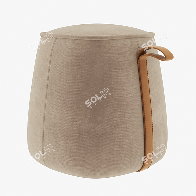 Elegant Mullerton Stool: Fabric and Leather 3D model image 2