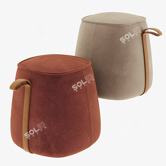 Elegant Mullerton Stool: Fabric and Leather 3D model image 3