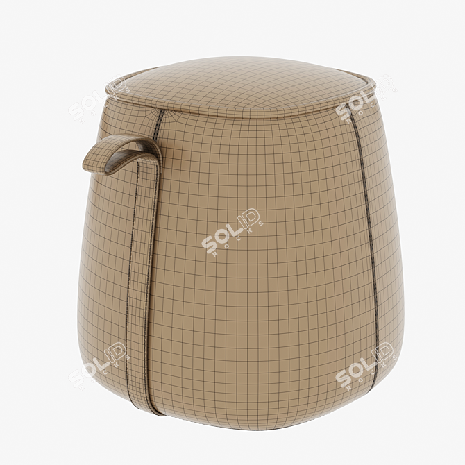 Elegant Mullerton Stool: Fabric and Leather 3D model image 4