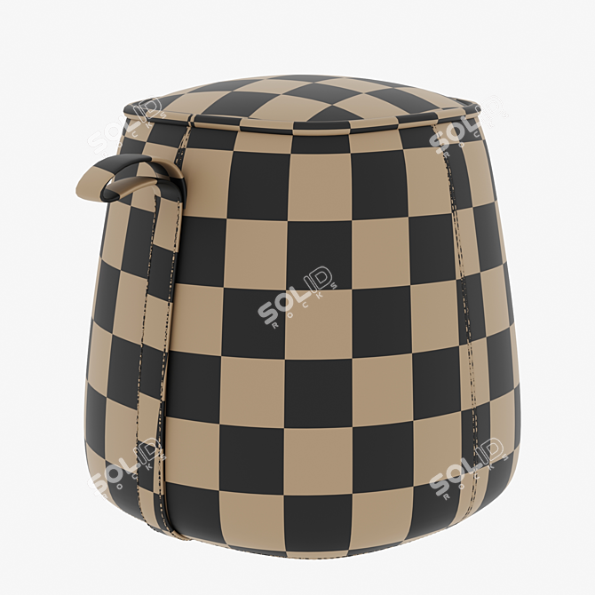 Elegant Mullerton Stool: Fabric and Leather 3D model image 5