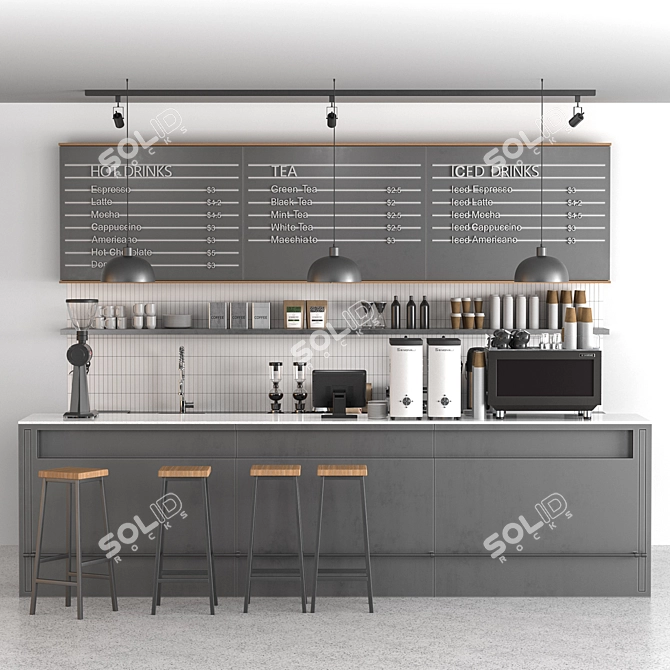 Coffee Shop 05: FBX Export, Centimeter Units 3D model image 1