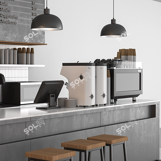 Coffee Shop 05: FBX Export, Centimeter Units 3D model image 2