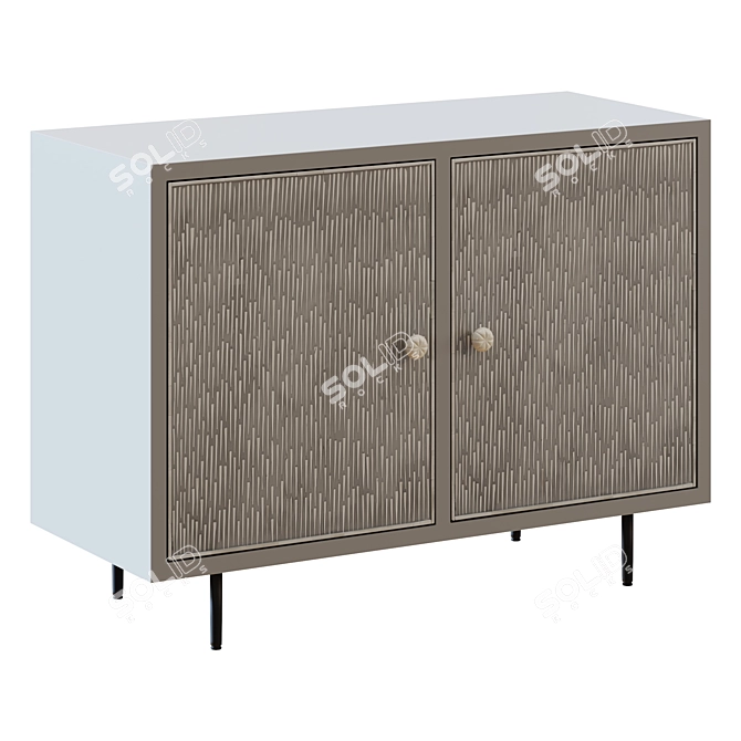 Elegant Inlaid Bone Gray Buffet 3D model image 1