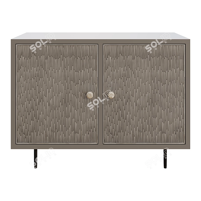 Elegant Inlaid Bone Gray Buffet 3D model image 2