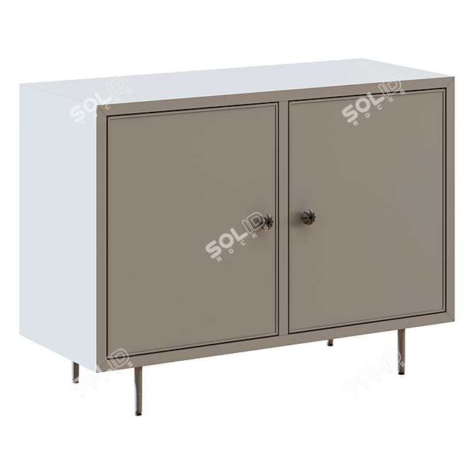 Elegant Inlaid Bone Gray Buffet 3D model image 3