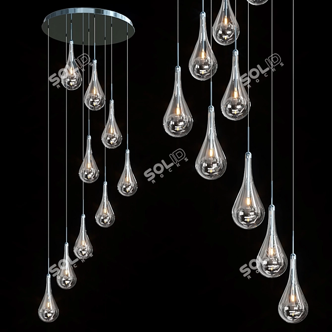 Contemporary Square Pendant Light 3D model image 1