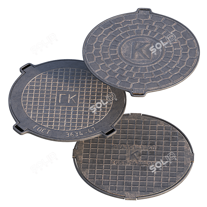 Urban Sewer Hatch  High-Quality 3D Model 3D model image 1