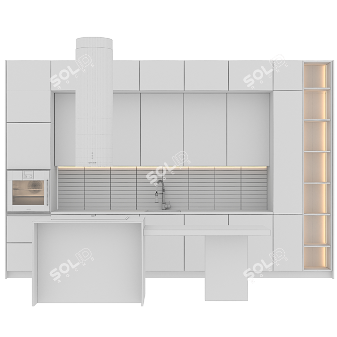 Italian Style Kitchen Set 3D model image 7