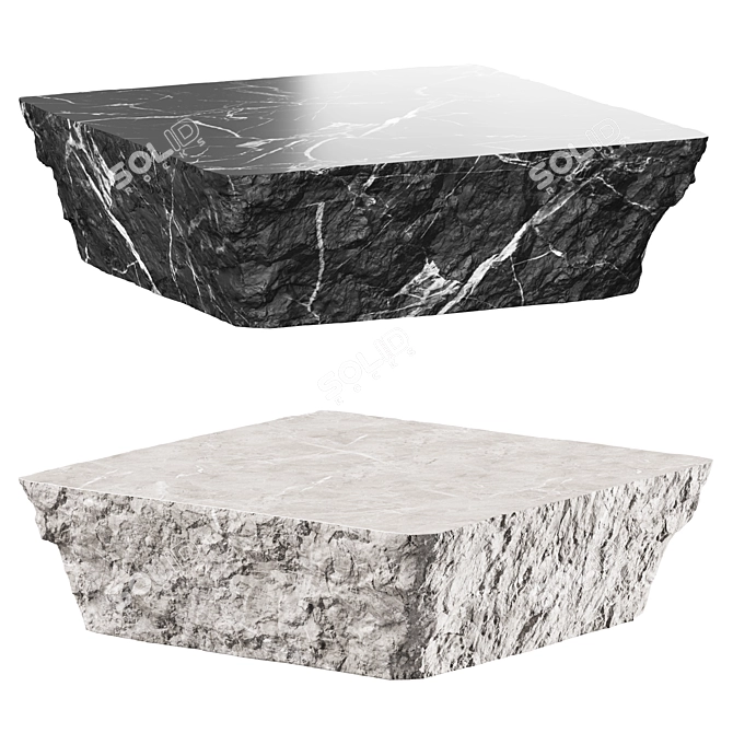 Sleek Stone Coffee Table 3D model image 1