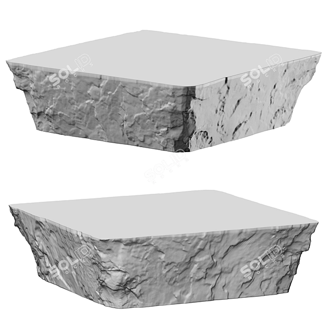 Sleek Stone Coffee Table 3D model image 3