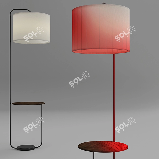 Industrial Shelf Floor Lamp: Modern and Practical 3D model image 2