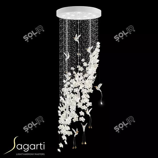 Sagarti EL.G5.70_230 Elegant White Crystal Chandelier 3D model image 1