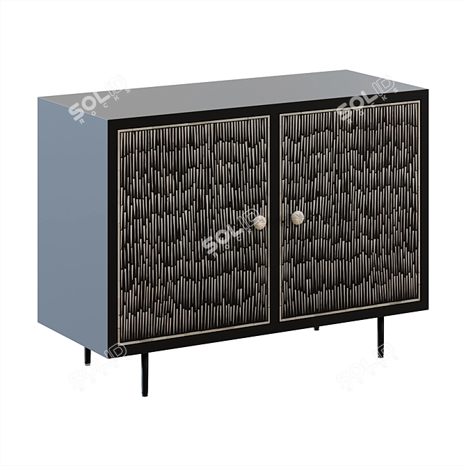 Elegant Inlaid Bone Buffet 3D model image 1