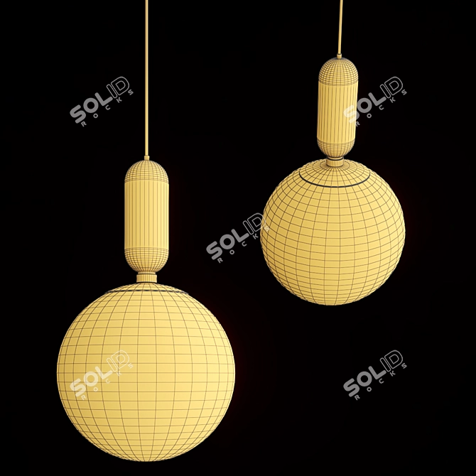 Elegant ABALLS Pendant Light 3D model image 2