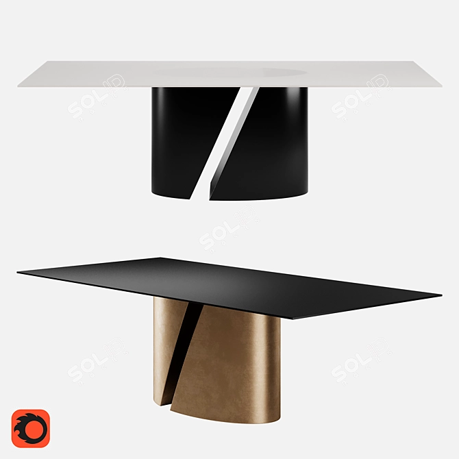 Wadi Glass Dining Table: Elegant, Modern, Versatile 3D model image 1