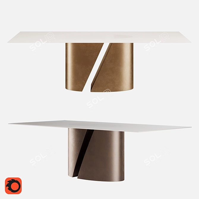 Wadi Glass Dining Table: Elegant, Modern, Versatile 3D model image 2