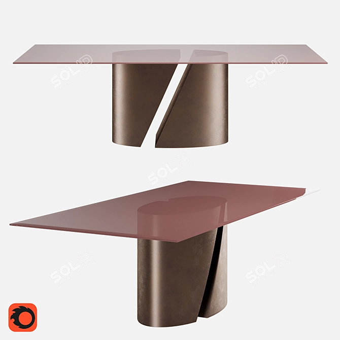 Wadi Glass Dining Table: Elegant, Modern, Versatile 3D model image 3