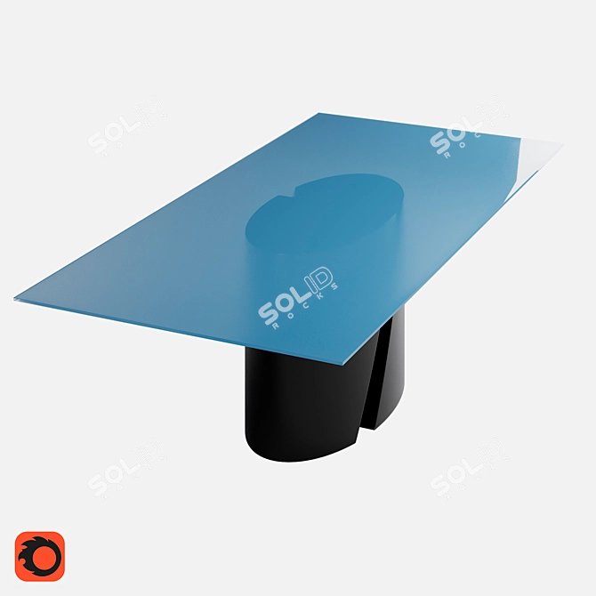 Wadi Glass Dining Table: Elegant, Modern, Versatile 3D model image 4