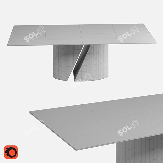 Wadi Glass Dining Table: Elegant, Modern, Versatile 3D model image 6