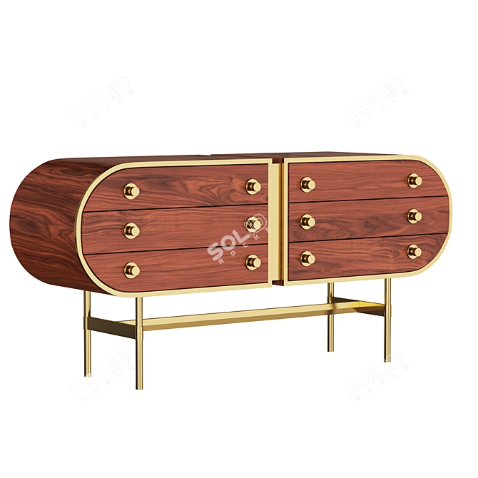 Retro Chic Moryson Sideboard 3D model image 1