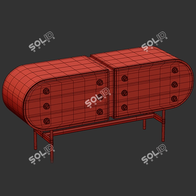 Retro Chic Moryson Sideboard 3D model image 4