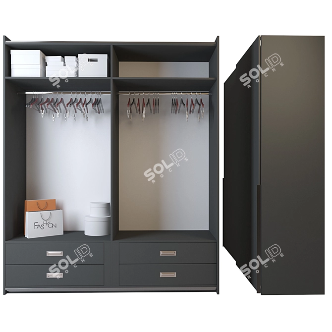 Sleek Sliding Closet 3D model image 2