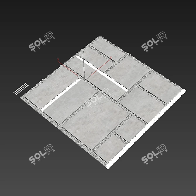 Pebble Paving Tile - Smooth, Textured, High-quality 3D model image 6