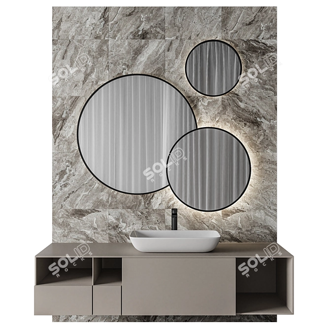 Elegant Luxury Bathroom Set 3D model image 1