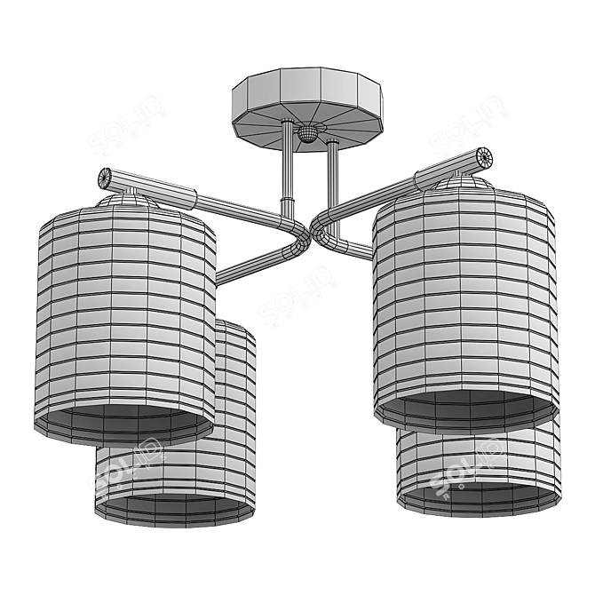 Escada 1124 4P: Elegant Ceiling Chandelier 3D model image 2