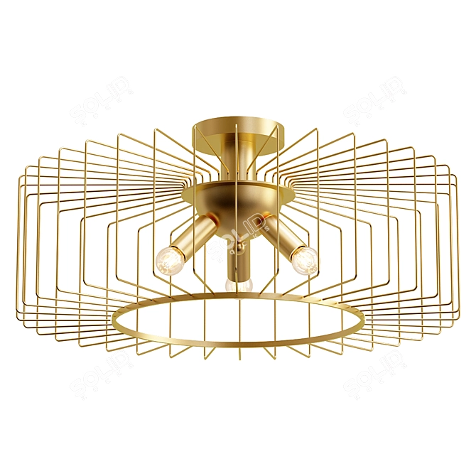 Elegant Rivoli Ceiling Chandelier 3D model image 1